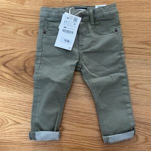 NWT Zara baby boy olive skinny jeans